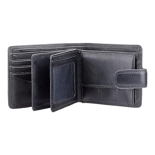 VISCONTI Heritage Collection Strand Leather Wallet with Tab Closure RFID Blocking HT13 (Black)