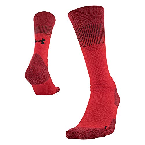 Under Armour Adult Unrivaled Crew Socks, 1-Pair, Red, Shoe Size: Mens 4-8, Womens 6-9