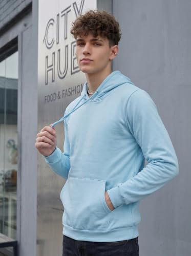 Image of HOODMASTER Unisex Fleece Hoodie Sweatshirt with Pockets Full Sleeves Regular Fit Solid Pattern Hooded Neck and Standard Length | Hoodies for Men & Women