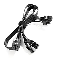 PSU VGA Stecker auf Dual PCIe 8 (6+2) Pin Male PCI-E Kabel, GPU Stromkabel für Seasonic Focus Prime ASUS ROG Thor Strix NZXT Modular Netzteil (65 cm + 15 cm)