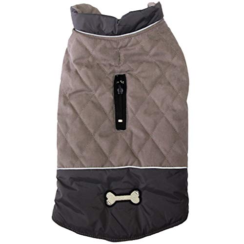 Vecomfy Reversible Dog Coats for Small Dogs Waterproof Warm Cotton Puppy Jacket for Cold Winter,Grey XS