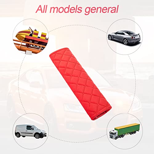 Auto Gurt Protektor, 2pcs Weiches und bequemes Kissen für Sicherheitsgurte, Kompatibel mit allen Autos, Sicherheitsgurt Schutz für Erwachsene und Kinder (Rot)