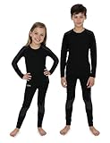 ALPIDEX Set di Intimo Termico Bambini Biancheria Funzionale Ragazzi Ragazze Sci Calcio Sport Inverno Caldo Traspirante, Taglia:134-140 cm (9-10 Anni), Colore:Black-Grey