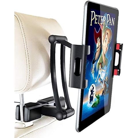 INNOMAX Adjustable Long Arm Tablet Mount, Backseat iPad Holder, 5"-12.5" Devices, Black Cover
