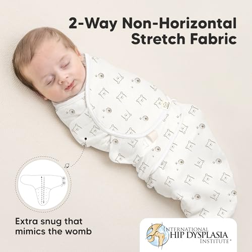 Image of KeaBabies 3-Pack Organic Baby Swaddle Sleep Sacks - Swaddles for Newborns, Infant 3-6 Months, Baby Girls, Boys, Soft & Snug Newborn Sleep Sack, Nursery Swaddling Blankets (Bumble Bear, L)