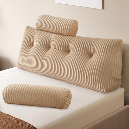 Z-hom Coussin de Lecture pour Lit, Coussin Dossier Canapé, Coussin Triangulaire, Coussin Canape, Support De Positionnement, Doux et Confortable(120 cm, Rose...