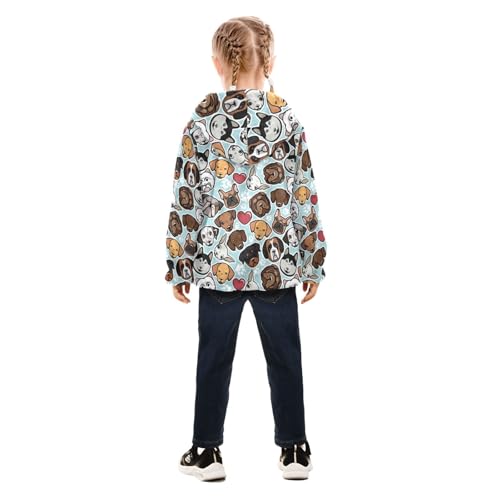 OTVEE Dog Breeds Heart Kids Hoodie Jacket Fall Spring Full Zip Warm Outwear Coat4