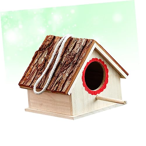 Mipcase 2Pcs Rustic Decorations Dove Bird House Kids Decor Xmas Bamboo Birdhouse Hanging Birds Houses Outdoor Bluebird House Bird Nest Pet Bird Cage Bird Hatching Box Incubator Decorate #TOP4