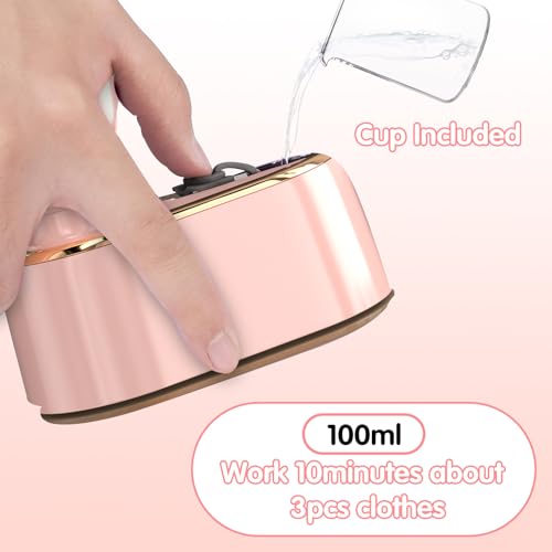 Image of Travel Steamer Iron for Clothes Mini - Portable Ironing Machine Travel Small Size Portable Steamer Travel College Dorm Home Essentials (Coralpink)