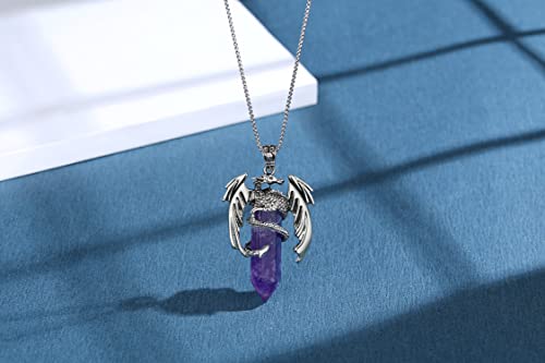 MAIBAOTA Dragon Necklace for Men Women Crystal Necklace Cool Mens Necklaces Dragon Jewelry Natural Gemstone Necklace2