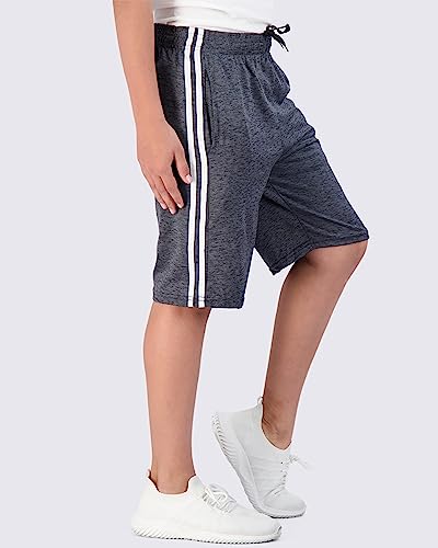 Image of Real Essentials 5 Pack: Boys' Dry Fit Basketball Shorts for Youth Kids Teens - Athletic Running Soccer Sports with Pockets