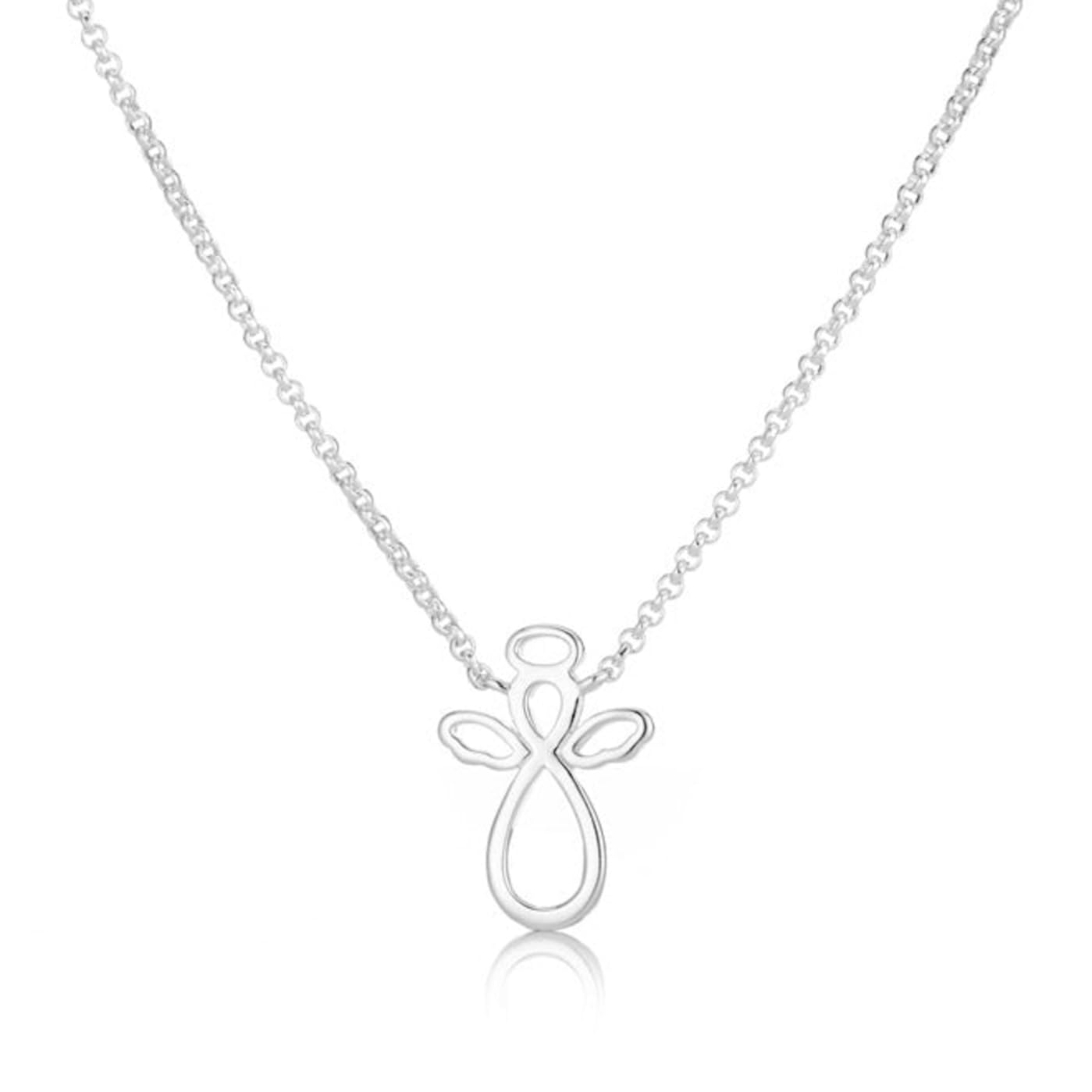 Sterling Silver Guardian Angel Necklace - 2 Styles - Signature & Diamond Set