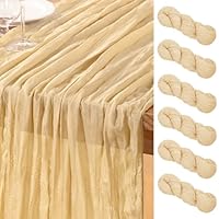 Pesonlook 4-delig oudroze kaasdoek tafelloper 53 x 305 cm rustiek gaas voor bruiloften, festivals, verjaardagen, jubilea, afstuderen, diner, buitenfeesten