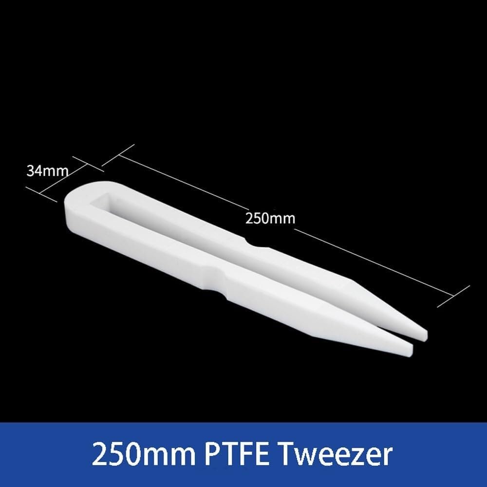 1 pinzetta for campionamento in PTFE - Pinzetta in PEFT ispessita for uso di laboratorio, resistente agli acidi forti e agli alcali, lunghezza 100-300 mm