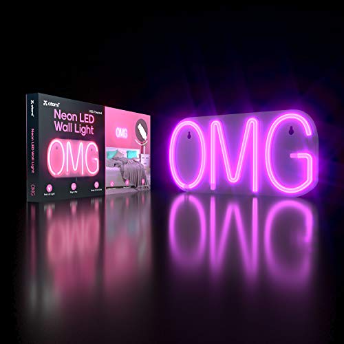 Image of Atomi Smart Neon LED Light I Decorative Wall Art for Bedrooms, Bars & DIY Designs I USB Powered, 10 ft Cord - OMG - Pink
