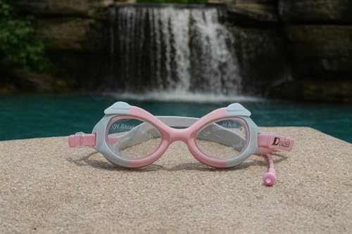 Image of VRT Kids Swimming Goggles Diving Goggles Anti Fog Silicone Waterproof Swimming Goggles (Grey Pink)