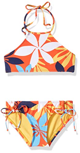 Hobie Girls' High Neck Halter Top and Side Tie Bikini Bottom Set