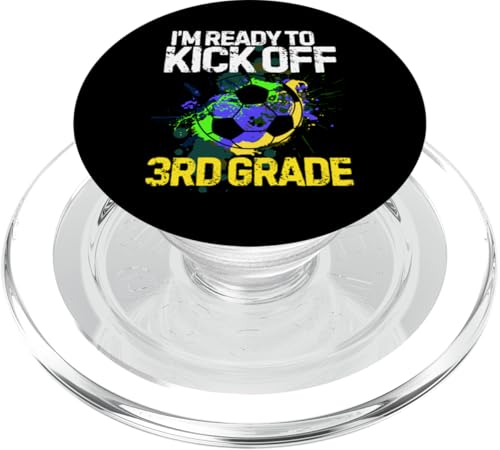 Funny Back To School First day Of 3rd grade Soccer Boys Kids PopSockets MagSafe PopGrip for iPhone