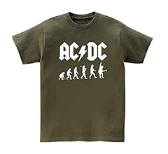 AC DC レディース　バンドT M Unisex washed rock guitar band ACDC loose short sleeve T