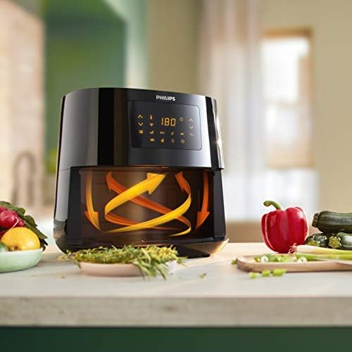 Philips Airfryer XL Seria 5000, 6.2 l (1.2Kg), Beztłuszczowa Frytkownica 14-w-1, Łączność Wi-Fi, O 90% Mniej Tłuszczu Dzięki Technologii Rapid Air, Aplikacja Z Przepisami NutriU (HD9280/90)