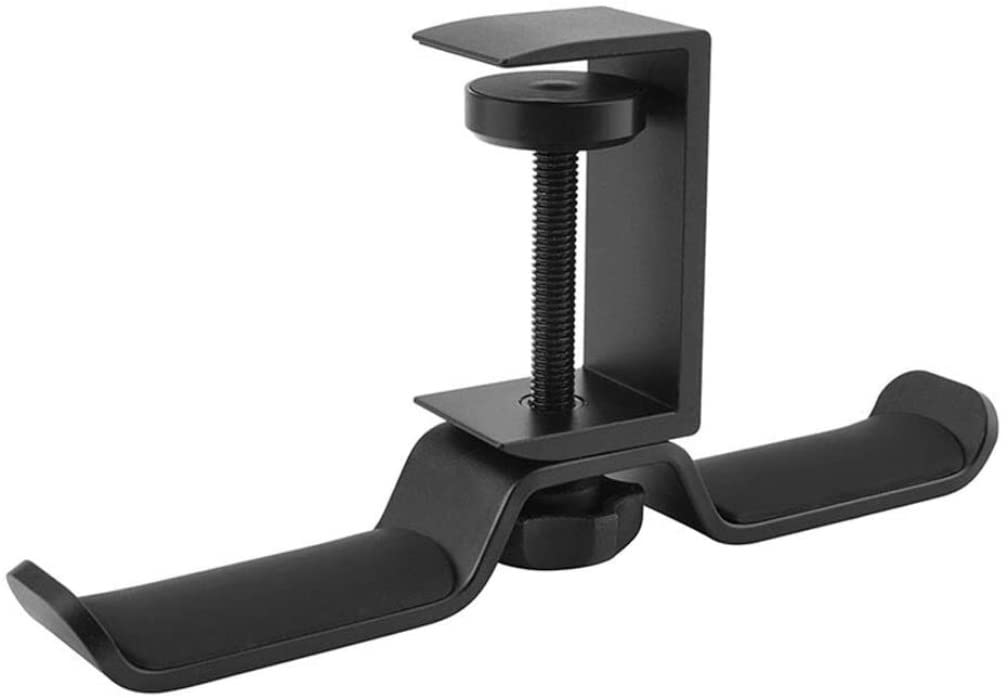 MRKU Headphone Stand Holder Headset Hook Hanger Desktop Aluminum Adjustable Clamp Mount Desk