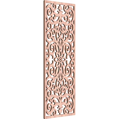 Image of Buel Decorative Pierced Fretwork Wood Wall Panels, 17 3 /8 inchW x 44 3 /8 inchH x 3 /8 inchT, Walnut