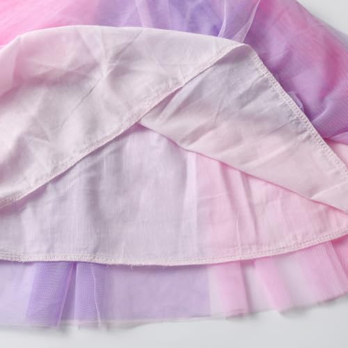 Image of DXTON Toddler Girls Summer Dresses Short Sleeve Tutu Dress for 2-8 Years Girls