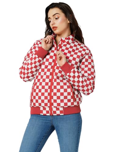 Image of ONLY Checked Stand Collar Bomber Jacket