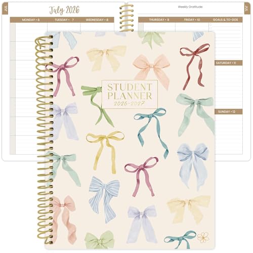 Daisy by bloom daily planners 2026-2027 Academic Year Student Planner (July 2026 - July 2027) - Elementary Through Middle School Calendar Agenda Book - 7 x 9 - Bows