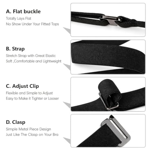 Image of Shirt Stays Elastic Adjustable Tucker Belt For Men Women,Shirt Tucker belt strap Maximum Strech,Elastic Strecheable Belt, (unisex | black)
