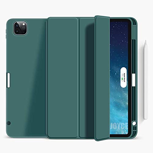 Oaky PU Leather Pencil Holder Case for Apple iPad Pro 11 inch 2022/2021, 4th/3rd Generation Folio Back Cover Trifold Stand Auto Wake/Sleep Cover Support 2nd Gen Pencil Charging - Dark Green (B096W6Q6D3) Amazon Price History, Amazon Price Tracker