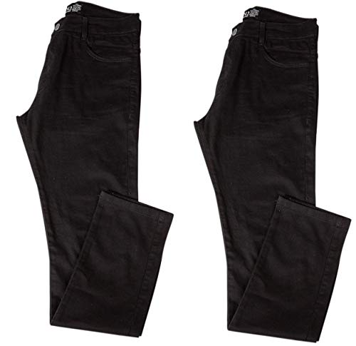 Kit com Duas Calças Masculinas Jeans e Sarja Coloridas com Lycra - Preta - 48