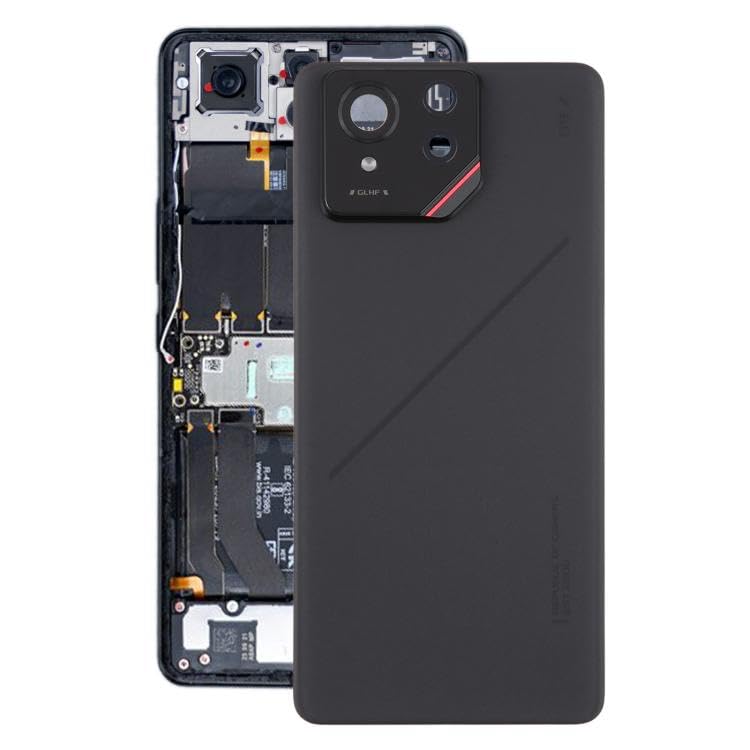 Lkfyyds for ASUS ROG Phone 9 Pro 5G Glass Back Cover with Camera Lens Cover/NFC/Lighting(Matte Black)