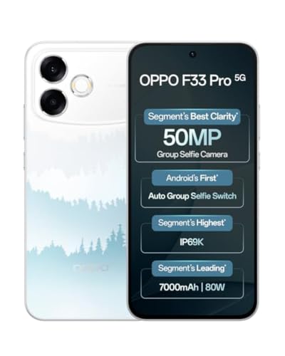 Image of OPPO F33 Pro 5G Smartphone (8GB RAM, 256GB Storage, Passion Red) |50MP Ultrawide Selfie Camera|7000 mAh Long Battery Life | 80W Fast Charging-with No Cost EMI /Bank Offers | 50MP Ultrawide Selfie Camera, 7000 mAh Long Battery Life, 80W Fast Charging
