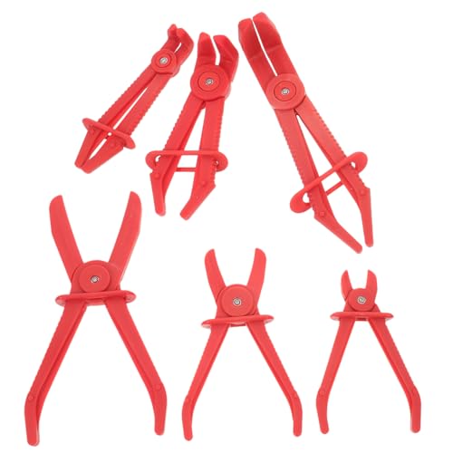 Cabilock 6pcs Hose Clamp Pliers Straight Angled Mechanic Tools for Brake Fuel Lines Ergonomic Design for Easy Use for Automotive Hose Repair Maintenance