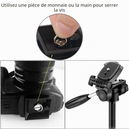 JeoPoom Plateau et Tête de Trépied Laque Fixation Rapide pour Trépied Universelle, Plateau Rapide pour Appareil Photo – vue 5