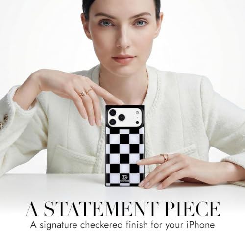Image of COCOMII Rectangle for iPhone 18 Pro /17 Pro Case, Monochrome Checkered