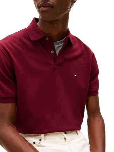 Image of Tommy Hilfiger Men's Short Sleeve Polo Shirts in Classic Fit with Stretch and Organic Pique Cotton