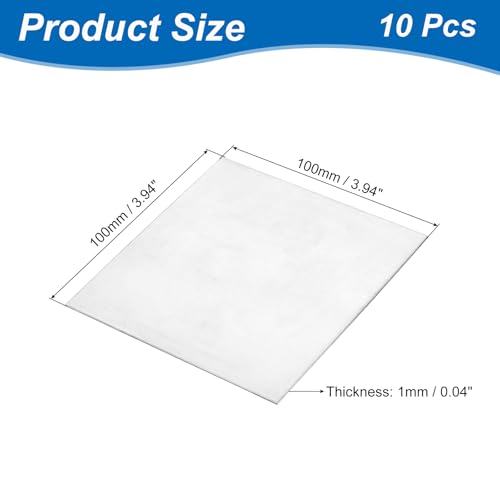 Image of uxcell 10 Pcs Zinc Sheets, 99.9% High Purity Zinc Plate 0.04 inchx4 inchx4 inch(1x100x100mm) Metal Zinc Foil Zinc Anode Strip for Science Lab Industry DIY Craft