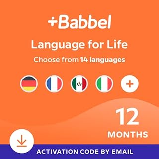 Babbel Language Learning Software - Learn to Speak Spanish, French, English, & More - 14 Languages to Choose from - Compatible with iOS, Android, Mac & PC (12 Month Subscription)