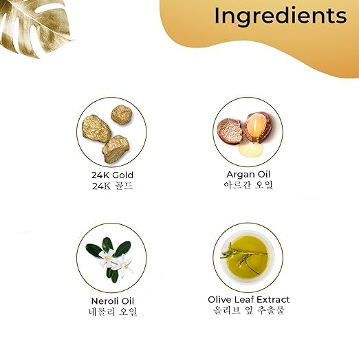 Miniatura 3 de Kit facial de oro de 24 quilates  Acabado de piel de vidrio húmedo  Kit facial para aspecto radiante  Paquete de máscara facial de oro de 24