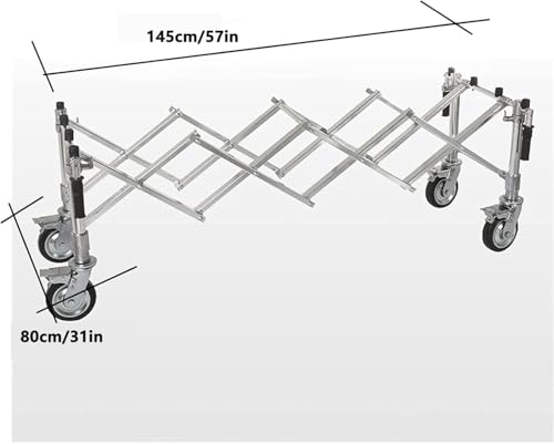 Carretilla para ataúd plegable telescópica de aleación de aluminio, capacidad de carga 400-450 kg miniatura 6