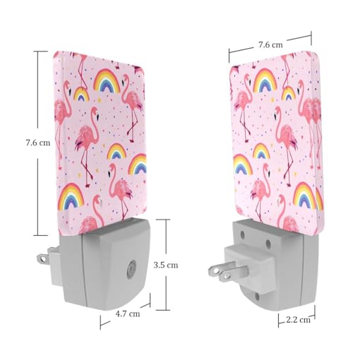 Lámpara nocturna LED con sensor 2 piezas rosa flamenco miniatura 7