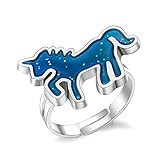 FENGGUO Mood Ring Color Rings,Unicorn Horse Mood Ring Adjustable Size for Women and Girls