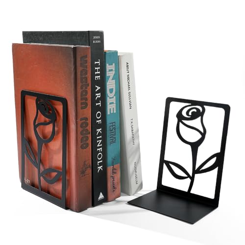 Sujetalibros de rosa metálica con 50% de descuento