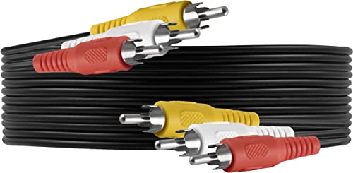 GE Composite Audio/ Video Cable, 6 ft. RCA Style Plugs 3-Male to 3-Male, Low Loss, for TV, VCR, DVD, Satellite, and Home Theater Receivers, 23216 #1