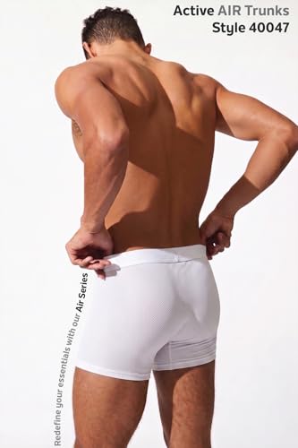 Image of Van Heusen Men's Trunk Pack of- 1 |Air Series|Light as air|Mesh Fabric|Breathable Active Trunks Moisture Wicking|No Ride Up Sweat Absorbant|Underwear for Active Wear|Style 40047