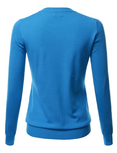 Image of LALABEE Women's Crew Neck Gem Button Long Sleeve Soft Knit Cardigan Sweater