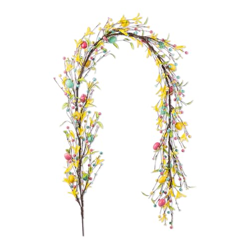 Glitzhome Easter Garland 72 Inch Artificial Spring Vine with Colorful