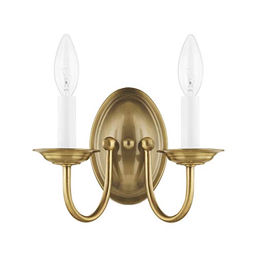 Image of Livex Lighting 4152-91 2-Light Wall Sconce, Brushed Nickel